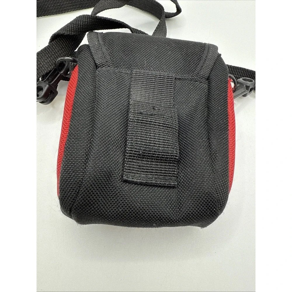 LeZura Small‎ Sized Camera Bag Black And Red Zipper With Strap VGC